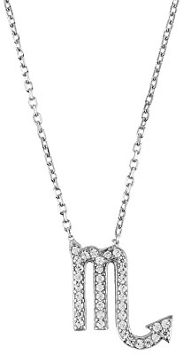 Latelita Colgante DE Signo Zodiacal Collar DE Plata Escorpio