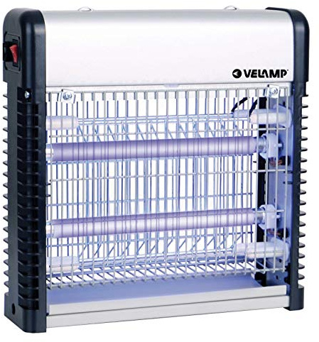VELAMP - Lampada Antizanzare Elettrica da Interno 2 Tubi UV 6W, Antizanzare Elettrico con Vassoio Estraibile, Lampada Zanzare Sicura per Umani e Animali Domestici, Zanzariera Elettrica Copertura 30㎡