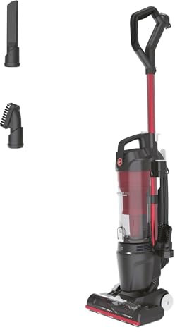 Hoover HU300 Upright Vacuum Cleaner, Multi-Cyclonic, Lightweight and Steerable for Carpet and Hard Floors, Washable Hepa H13 Filter, Onboard Accessories, Corded, 850w [HU300RHM]