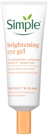Simple Protect 'n' Glow Brightening Eye Gel Reduces Dark Circles and Relieves Screen-Stressed, Tired Eyes for Sensitive Skin 25 ml