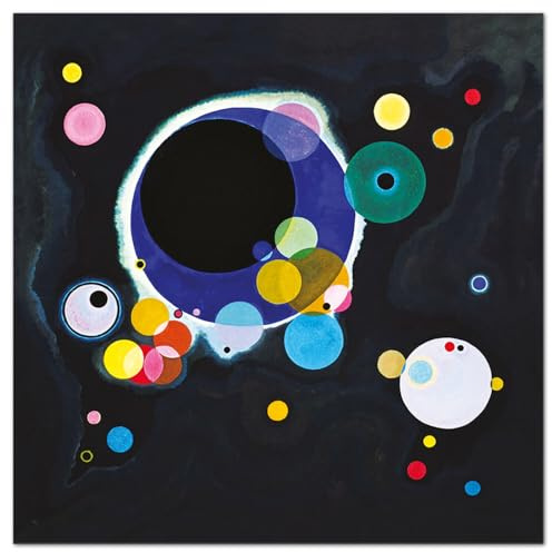 Giallobus - Quadro - Vassily Kandinsky - Alcuni cerchi - Vetro acrilico - 50L x 50l - Pronto da appendere - Quadri moderni per la casa