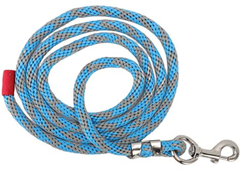 GLOGLOW Pferdeleine, geflochtenes Nylon-Pferdeleine mit Legierungshaken-Haustierleine für Pferdevieh Blau grau