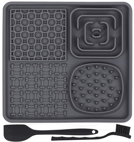 Leckmatte Mit Saugnapf, Schleckmatte Für Hund Und Katze - Silikonspatel, Bürste, Futterunterlage, Slow Feeder, Baden, Fellpflege & Krallenpflege - BPA-frei