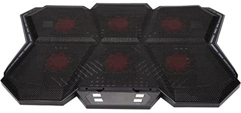 12-17 Laptopkylare, Laptopkylare med 6 Tysta Fläktar, Justerbar Hastighet, Stativhöjd, 2600 Varv/min 12 Färg LED-lampor, LED-skärm, Gaming Notebook-kylare för 12-17-tums Bärbar