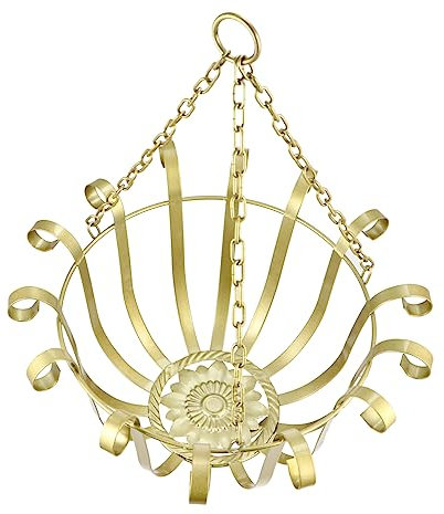 Milisten Gold Eisen Hängenden Korb Blumentopf Anlage Rack Für Outdoor Balkon Decor