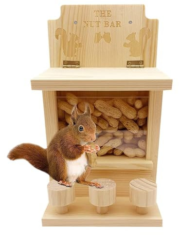 Futterstation Eichhörnchen | Tannenholz Metalldach Eichhörnchen Futterhaus Zum Stellen, Überwinterungshilfe Aus Tannenholz