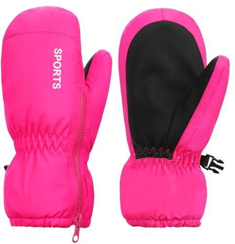 Fengzio Skihandschuhe Kinder Wasserdicht, Warme Winterhandschuhe Kinder Junge und Mädchen für 2-7 Jahre alt Schneehandschuhe Kinder Outdoor Sports in Winter für Snowboard Radfahren etw