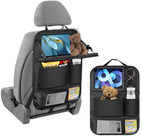 Luziyun Autositz Organizer Sitzschutz Auto RüCkenlehne Auto Organizer Kinder RüCksitz Organizer Multifunktional Wasserdicht Mit Klappbarem Tisch Und Mehreren Aufbewahrungstaschen