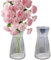 Gohytal Blumenvase Glas, Klarglas Vase, 20CM Hoch Glasvase für Tischdeko, Tulpenvase, Vase Glas Grau, Dekorative Vasen für Pampasgras, Tulpen, Orchideen, Rosen, Trockenblumen