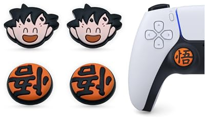 MME Capuchons de Joystick compatibles avec Manette PS5 PS4 Xbox, Housse Joystick pour PS4, Thumb Grips pour Manette Play 4, Accessoires pour PS5, Thumb Grips pour PS 4 (Goku)