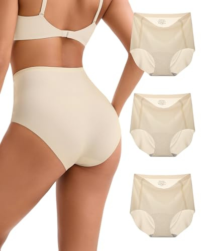 INNERSY Nude No Vpl Knickers for Women Seamless Pants, 12, 3 Classic Beige