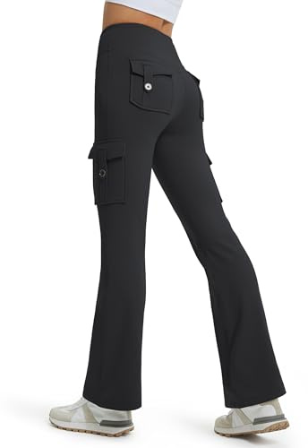 Libin Leggins Termici da Donna 29 Impermeabile Vita Alta Pantaloni Invernali in Pile Yoga Sportivi Felpati Trekking Felpati Leggings con Tasche, Grigio Scuro, S