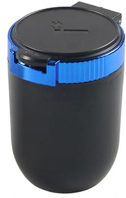 Portable Car Ashtray Smokeless With Lid Portable & Ashes Tray LED Blue Light Trash Can Gift With Lid Smokeless LED Light Detachable Trash Can