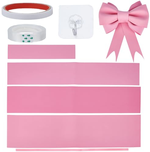 SOFPLATE FiocCHIS Rosa Grandi da 12 Pollice per Decorazioni Fiocco Gigante in Schiuma Fiocco Fai da Te per San valentinos Fiocco Incompiuto con Nastro Adesivo Gancio per Albero da Parete Kit per