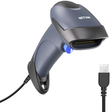 NETUM Scanner de Codes-Barres 2D USB 2.0 Filaire, Lecteur Automatique de Codes QR, Scanner Portable avec Câble USB pour Ordinateur Portable, PC, Caisse et Système POS NT-M5