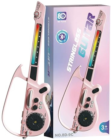 Guitare électrique pour – Jouet Musical de 27,5 Pouces | Instrument électrique ABS – Guitare sans Fil Pliable avec lumières colorées pour , Adolescents, débutants, Apprentissage Amusant