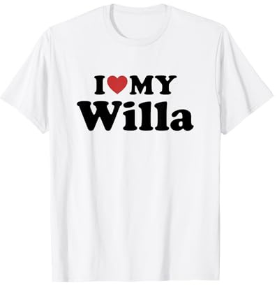 I Love My Willa Nome Coordinato Coppia Maglietta