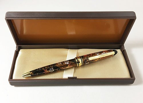 箔一 Foiichi A133-01005 Ballpoint Pen, Spring and Autumn Flower, Lacquer, 5.3 x 0.5 x 0.5 inches (135 x 12 x 12 mm)