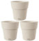 Kigima Lot de 3 pots de fleurs, ronds, auto-arrosage, réservoir d'eau, 100 % plastique recyclé, 25 cm, beige