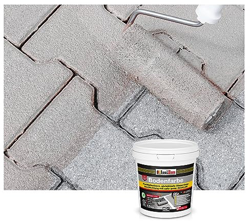 Isolbau Bodenfarbe - 1,5 kg - Boden- und Betonfarbe für Keller, Garage, Werkstatt - Wasserfeste Bodenbeschichtung für innen & außen - Steingrau (RAL)