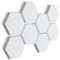 SILENT4® Schallabsorber Wand Set HEXAGON, 8 Elemente aus Akustikvlies, Klebemontage, Akustikbild Weiß, besserer Sound durch Akustikplatten für Büro, Homeoffice und Gaming