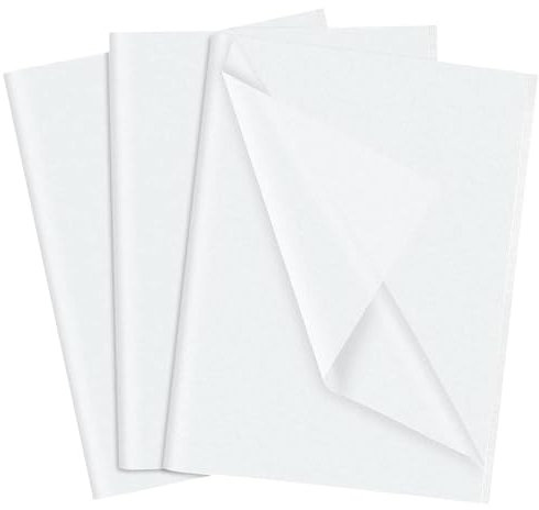 100 Blatt Seidenpapier Weiß, 50x35cm Weiß Seidenpapier Verpackungsmaterial, Transparentpapier Packpapier, Packseide für Verpacken, DIY-Geschenkdekoration, Hochzeit Handwerk Dekor