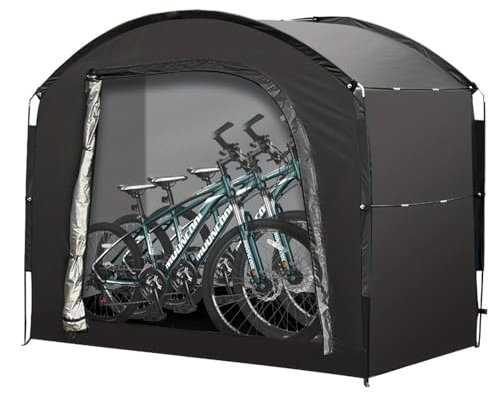 MRWIZMS Abri de Jardin, Abri Velo Exterieur 420d Oxford Tissu Imperméable à l'eau, UV, Coupe - Vent, Neige, Grand Espace de Rangement Tente de Vélo pour 1/2 / 3/4 Vélos abris de Jardin