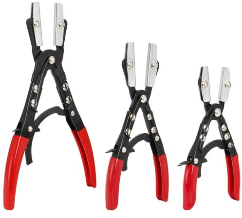 Yarlung 3 Pack Hose Pinch Off Pliers Set, 8/10/12 Inch Metal Steel Hose Clamp Plier, Automatic Locking Ratcheting Pliers for Automotive Coolant Line, Radiator, Fuel Hose