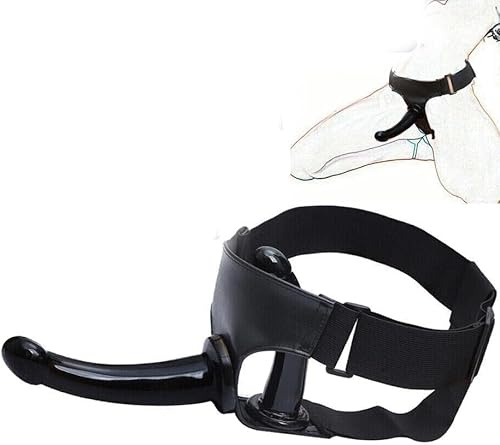YILUQIFLY Harnais noir Strap-on Sangle Gode réaliste Stimulateur de point G Portable Pénis Masturbation Jouets sexuels pour adultes Double détachable pour les femmes Couples lesbiens