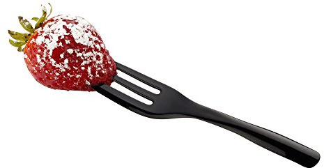 Restaurantware-4 Inch Cake Forks, 100 Knife-Edged Premium Pastry Forks - Disposable, Solid And Durable, Black Plastic Sharp Edge Fork, For Parties, Bakeries, Catering Services, Gatherings