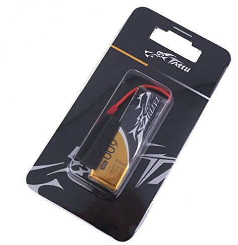 TATTU 600mAh 3.7V 30C 1S1P Lipo Pack Akku mit JST Stecker für UAV Drohne FPV Rennen RC Quadrocopter wie Blade SR120 / MQX / QX180 (1 Stück/Packung), TA-30C-600-1S1P-JST-1