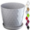 KADAX Maceta para Flores, Maceta con Base, Maceta de plástico para Interior, Macetero Redondo, Maceta Decorativa, Maceta Moderna Interior, 18 cm, Gris
