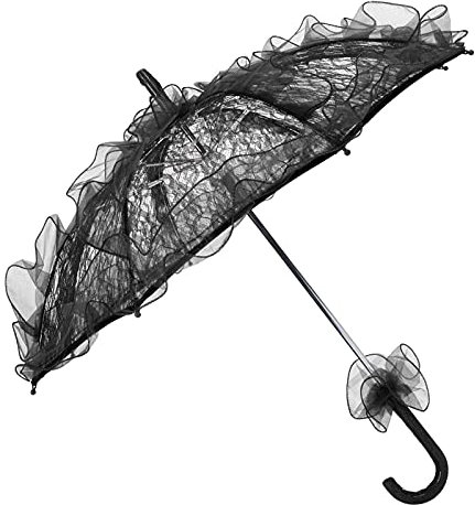 Meiyya Brautschirm, Spitzenschirm, dekorativer Kunsthandwerk Hochzeitsdekoration für Partydekorationen für Hochzeiten für Konzerte (schwarz)