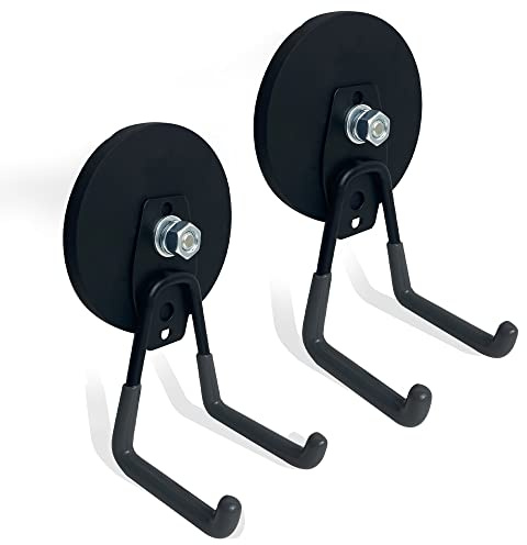 TSUYA Strong Magnetic Hooks, 45Lbs Garage Magnet Hooks Utility Hooks Heavy Duty for Hanging Yard Tools Extension Hose Power Tools Workshop Organization Outdoor Indoor