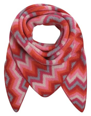 FASHION YOU WANT XXL Schal flauschig schal-tuch damen dicker dreieckstuch groß Wolle Azteken BUNT Farben kuschelig (rot)