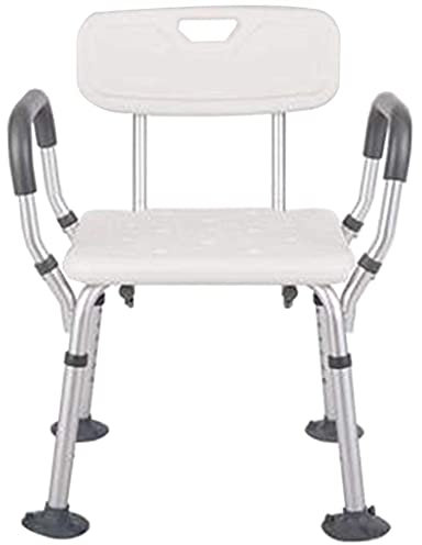 Silla de Ducha Taburete de baño Taburete de bañera con Respaldo Taburete de Ducha | Silla elevadora de bañera Blanca con Brazos | Asiento Antideslizante para bañera Antideslizante, ShaoSu
