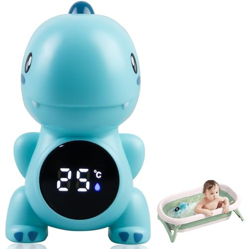 Baby Badethermometer, Digitales Badewannenthermometer, Sicherheit Wasserthermometer mit LED-Touchscreen Warnleuchte Temperaturwarnfunktion, Digitalthermometer für Kinder Bad Pools (Blau)
