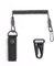 LONGHAO Tactical Lanyard Schlüsselkette Mit Karabiner Elastisches Schlüsselband Elastisch Angeln Lanyards Elastische Spiralkabel mit 2 Karabiner,Wiederverwendbar,Geeignet Zum Wandern (Schwarz)