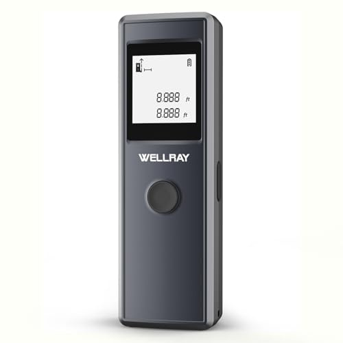 Laser Measuring Tool, 50M Distance Laser Measure Tool with ±3MM Accuracy, IP54 Laser Distance Meters with FT/in/M/FT+in for Area/Volume, Laser Measurement Tool for DIY Home, 2 AAA Batteries, Gray