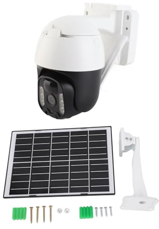 NUMNBE Telecamera di sicurezza 4 MP con energia solare 360 gradi vista impermeabile IP67 con audio a 2 vie e connettore 4G per esterni