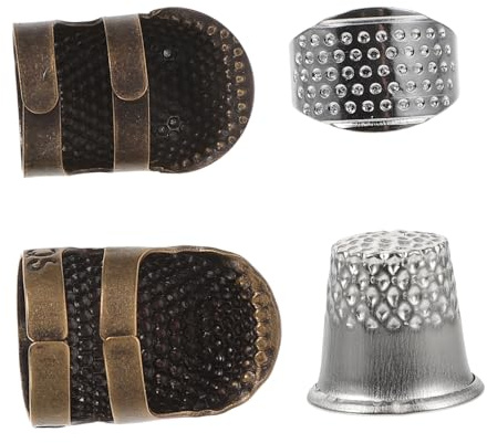 Angoily 2sets Ditale da Cucito in Metallo Anelli per Dita per Ricamo Protezione per Aghi Strumenti da Cucito Fai da Te
