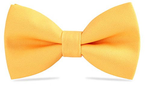 WELROG Nœud papillon classique pré-noué Noeud papillon ajustable en gabardine de smoking solide pour enfants et hommes Cravate pour adultes et enfants pour la fête de mariage（Jaune）