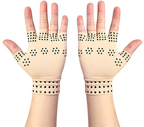 Zyyini Magnetische Anti Arthritis Gesundheit Kompressions Therapie Handschuhe, Rheumatoide Hand Schmerzen Gesundheit Fingerlose Handschuhe, Beruhigt Schmerzende Hände(Haut farben)