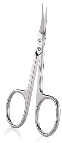 KAMICURE Ciseaux à cuticules extra fins incurvés pour hommes et femmes – Petits ciseaux de manucure, pédicure, ciseaux professionnels fins pour ongles des orteils, ciseaux à sourcils