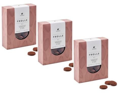 Pintaudi | Frolle Cioccolato e Fior di Sale | Biscotti al Cioccolato Grand Cru | Frollini in Sacchetto al Fior di Sale - 3 x 160 Gr | 3 Scatole Frolle Dolci e Salate al Cioccolato