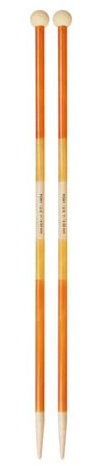 Pony Flair Ferri da Maglia in Legno - 40cm, 8.00mm, 1 Pezzo, Giallo e Rosso