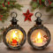 LYPPUL Weihnachtsdeko Laterne, 2 Stück Laterne Weihnachten, Weihnachtslaterne LED Flammenlose Weihnachtskerzen Weihnachten Deko Beleuchtete Windlicht Weihnachten Vintage zum Aufhängen für Innen Außen