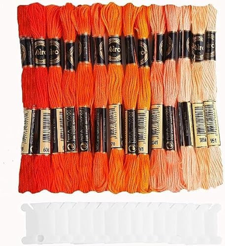 DERAYEE 14 Farben, Stickgarn, Kreuzstich, Rot, Garn-Set, brasilianisches Armband, Baumwolle, Stickerei, kreative Hobbys, 8 m