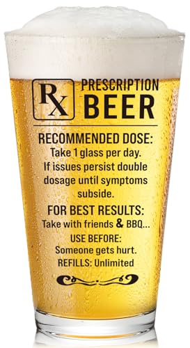 Beer Glasses 16oz Birthday Gift for Dad Husband Brother Boyfriend Grandpa