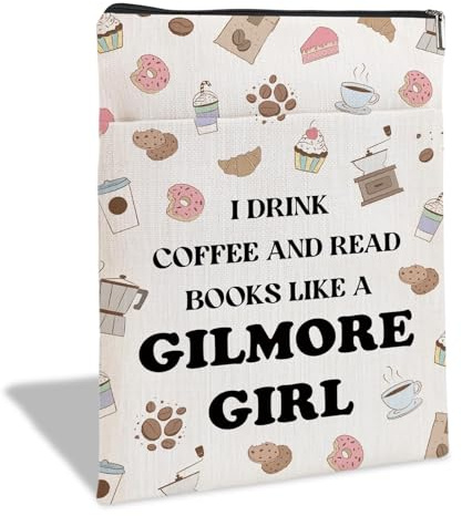 Gilmore Girls Merch - Copertina per gli amanti dei libri, con cerniera, in tessuto lavabile, per libri tascabili, regali per gli amanti dei libri, bibliofili, 29,5 × 21 cm